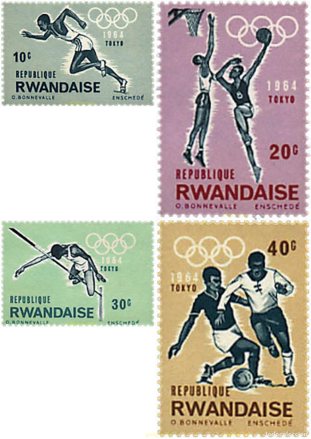 Sellos: 688749 MNH RUANDA 1964 18 JUEGOS OLIMPICOS VERANO TOKIO 1964