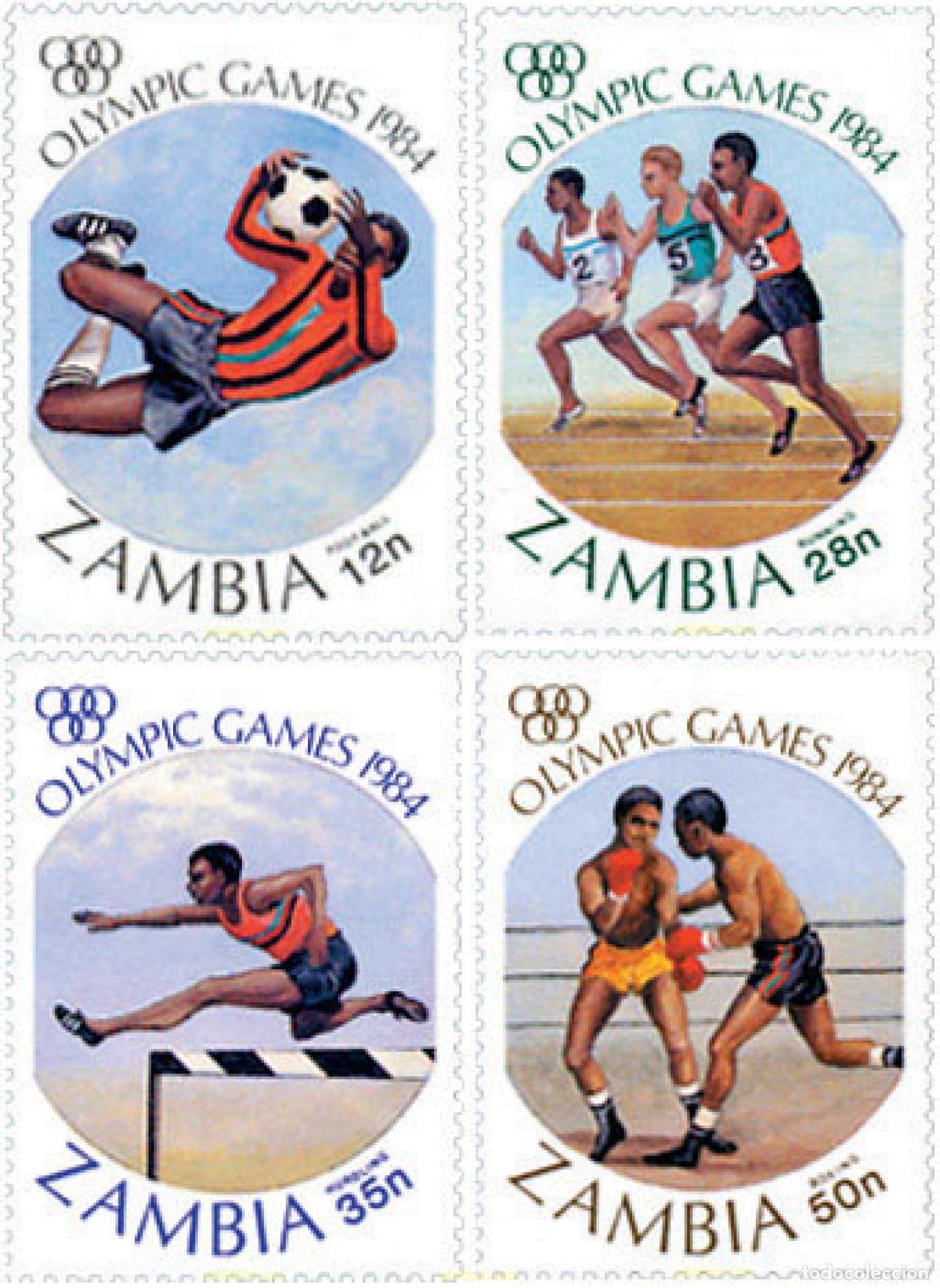 Sellos: 34250 MNH ZAMBIA 1984 23 JUEGOS OLIMPICOS VERANO LOS ANGELES 1984