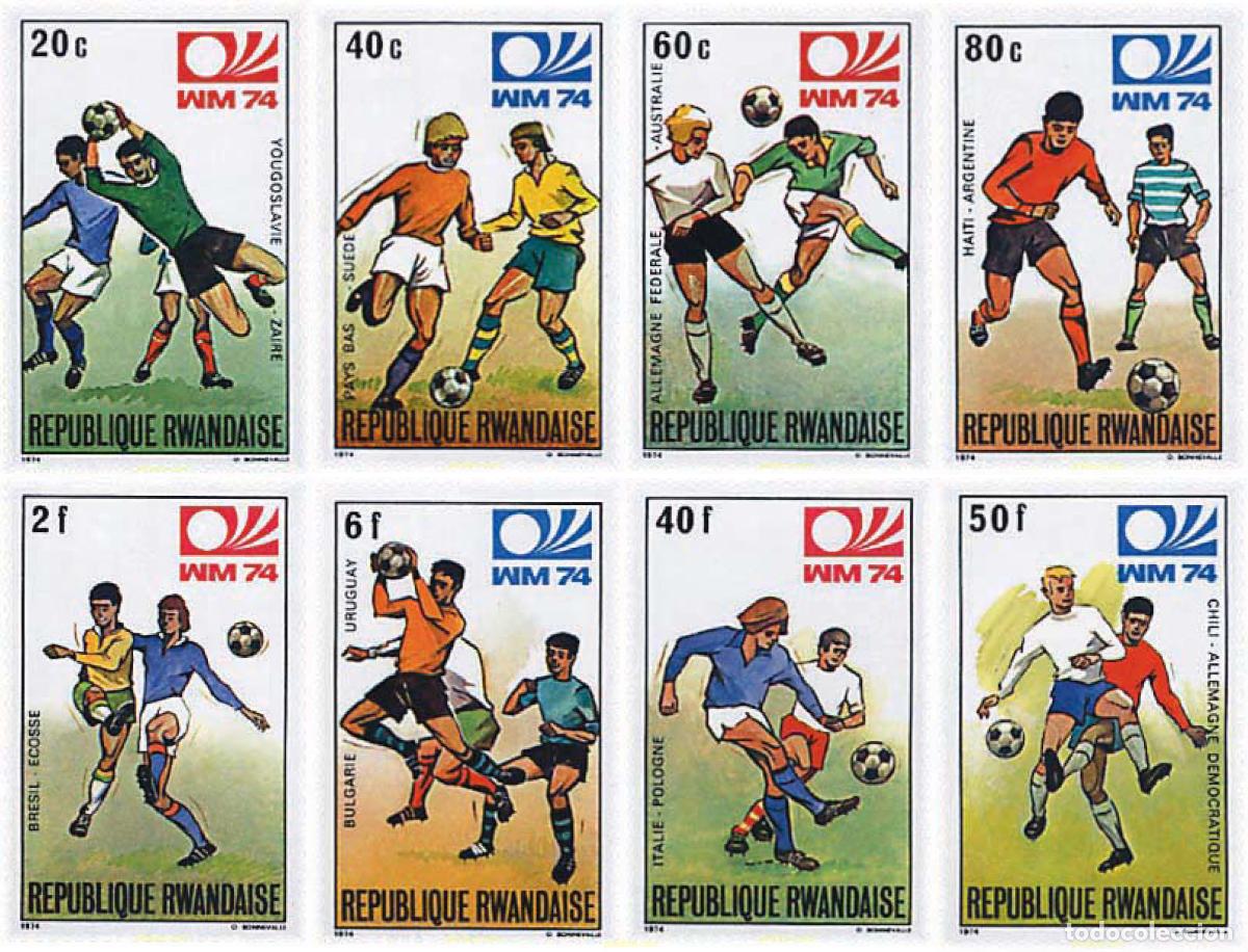 Sellos: 56501 MNH RUANDA 1974 COPA DEL MUNDO DE FUTBOL. ALEMANIA-74