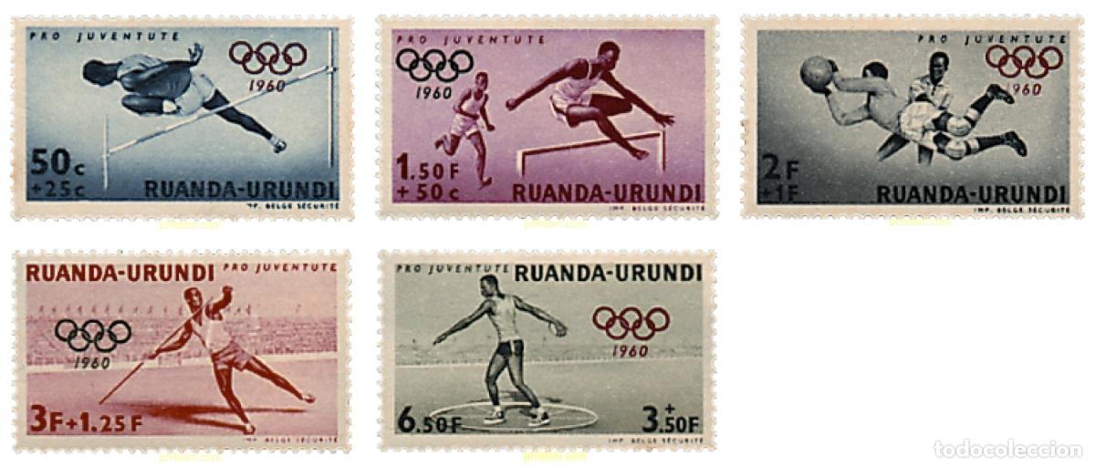 Sellos: 221968 HINGED RUANDA URUNDI 1960 17 JUEGOS OLIMPICOS VERANO ROMA 1960