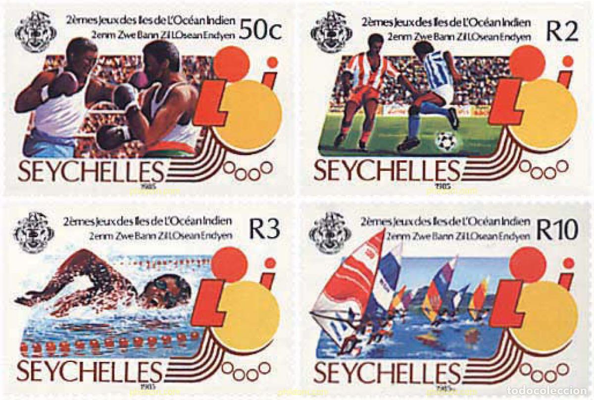 Sellos: 27703 MNH SEYCHELLES 1985 2 JUEGOS DEPORTIVOS DEL OCEANO INDICO.