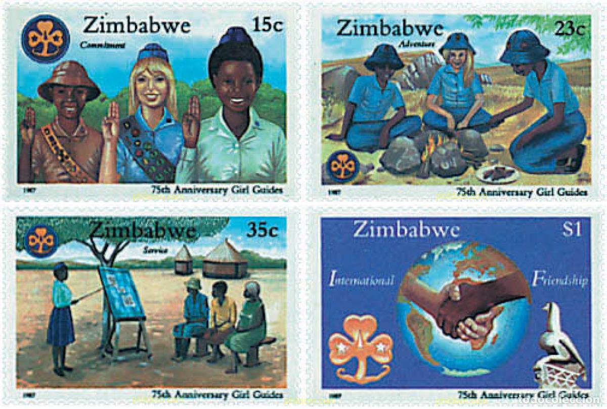 Briefmarken: 40009 MNH ZIMBABUE 1987 75 ANIVERSARIO DEL ESCULTISMO FEMENINO