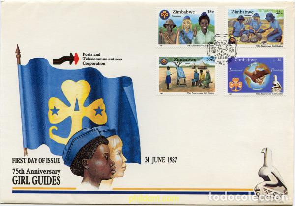 Sellos: 266133 MNH ZIMBABUE 1987 75 ANIVERSARIO DEL ESCULTISMO FEMENINO