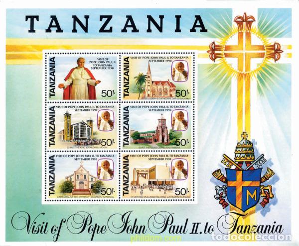 Stamps: 41384 MNH TANZANIA 1990 VISITA DE SS EL PAPA JUAN PABLO II