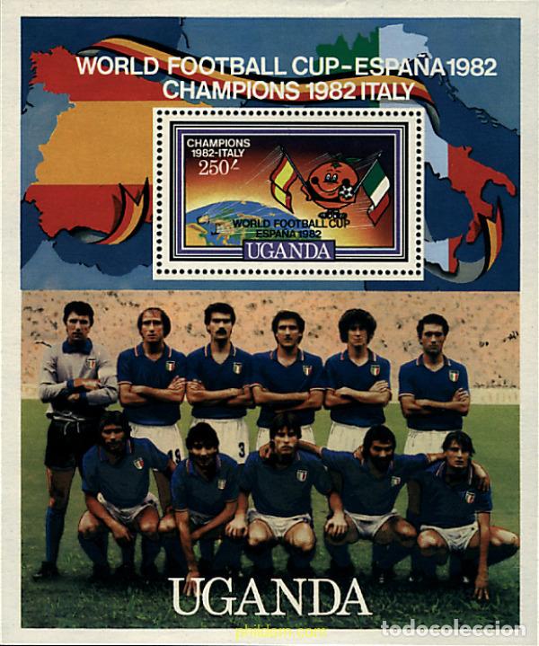 Sellos: 40213 MNH UGANDA 1982 COPA DEL MUNDO DE FUTBOL. ESPA&Ntilde;A-82. VENCEDORES