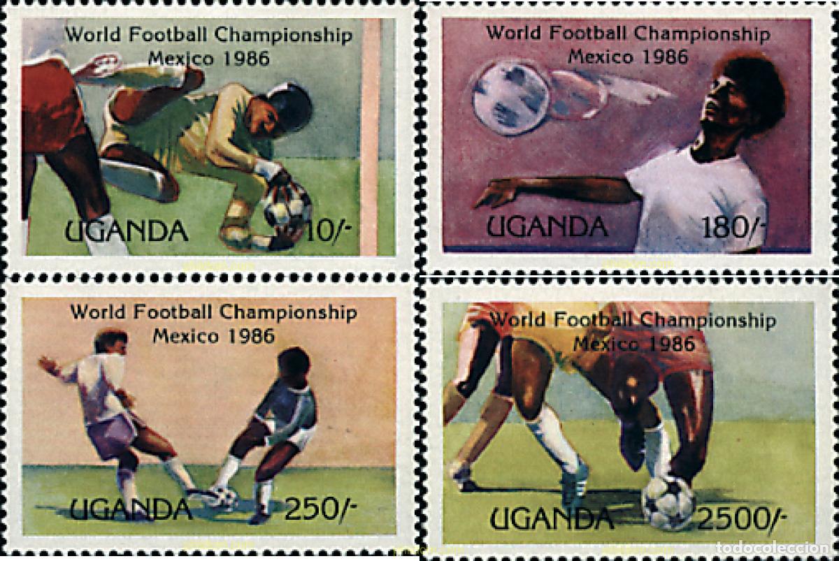 Stamps: 40216 MNH UGANDA 1986 COPA DEL MUNDO DE FUTBOL. MEXICO-86