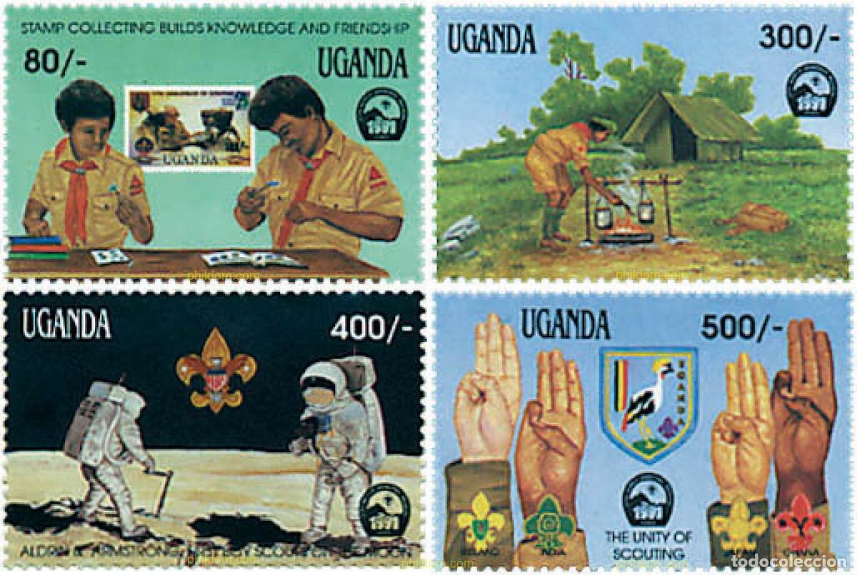 Briefmarken: 582889 MNH UGANDA 1991 50 ANIVERSARIO DE LA MUERTE DE LORD BADEN-POWELL