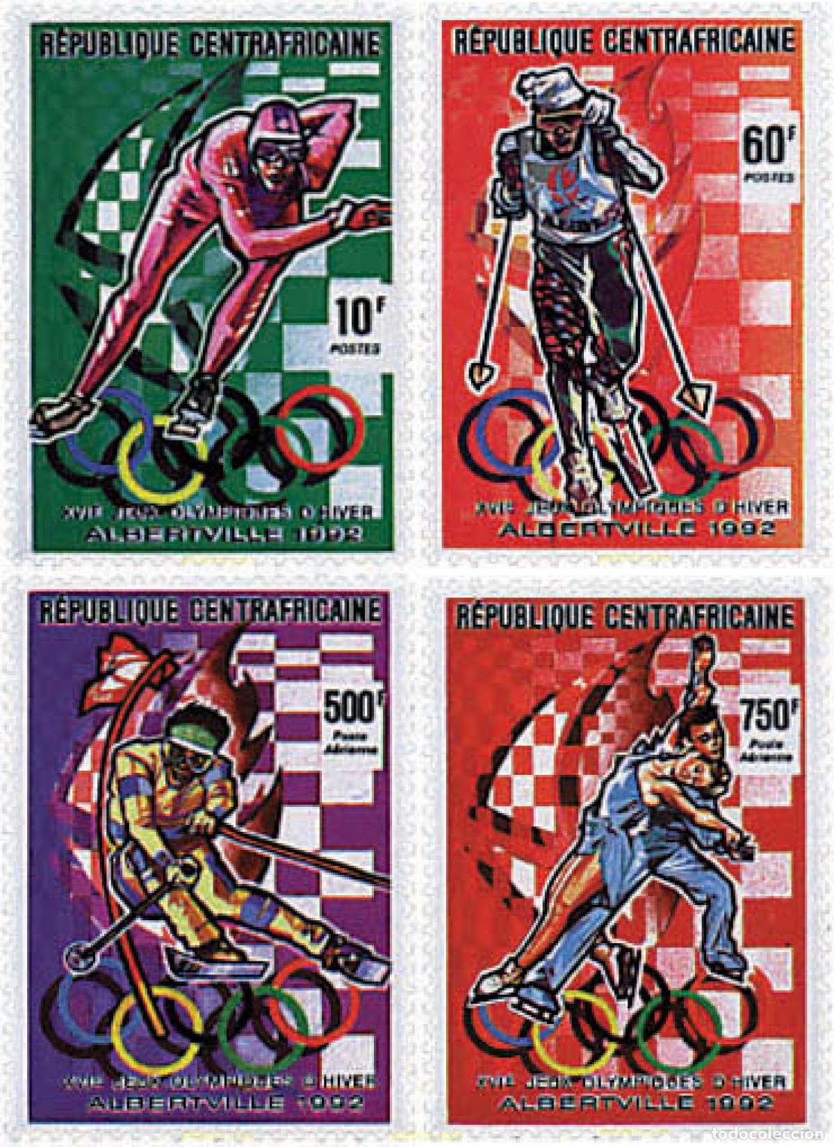 Sellos: 70605 MNH CENTROAFRICANA 1990 16 JUEGOS OLIMPICOS INVIERNO ALBERTVILLE 1992