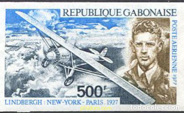 Sellos: 14633 MNH GABON 1977 50 ANIVERSARIO DE LA TRAVESIA DEL ATLANTICO NORTE