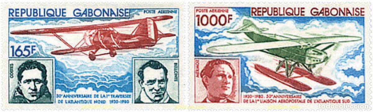 Sellos: 72931 MNH GABON 1980 50 ANIVERSARIO DE LAS TRAVESIAS DEL ATLANTICO NORTE Y SUR