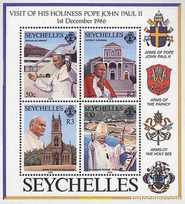 Sellos: 54470 MNH SEYCHELLES 1986 VISITA DEL PAPA JUAN PABLO II