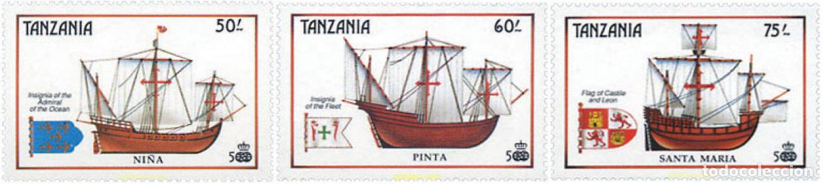 Sellos: 365234 MNH TANZANIA 1990 500 ANIVERSARIO DEL DESCUBRIMIENTO DE AMERICA