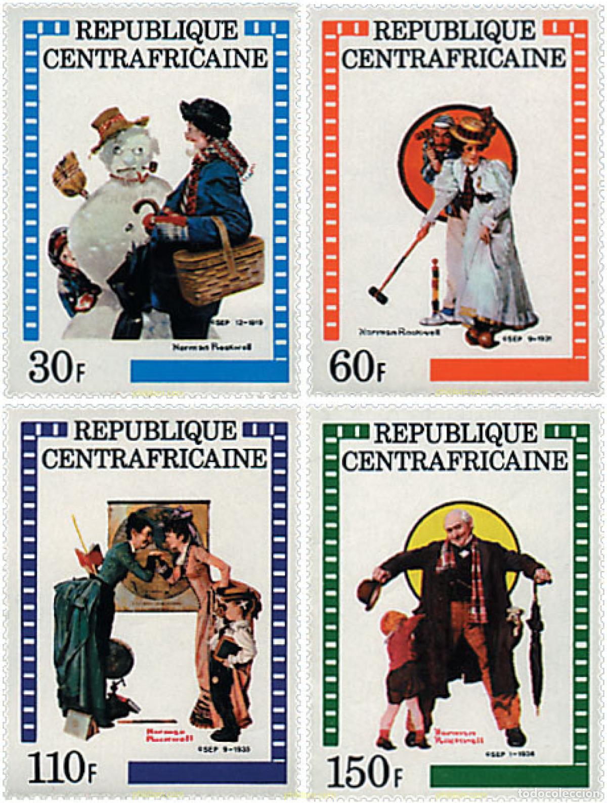 Sellos: 39136 MNH CENTROAFRICANA 1982 ILUSTRACIONES DE NORMAN ROCKWELL