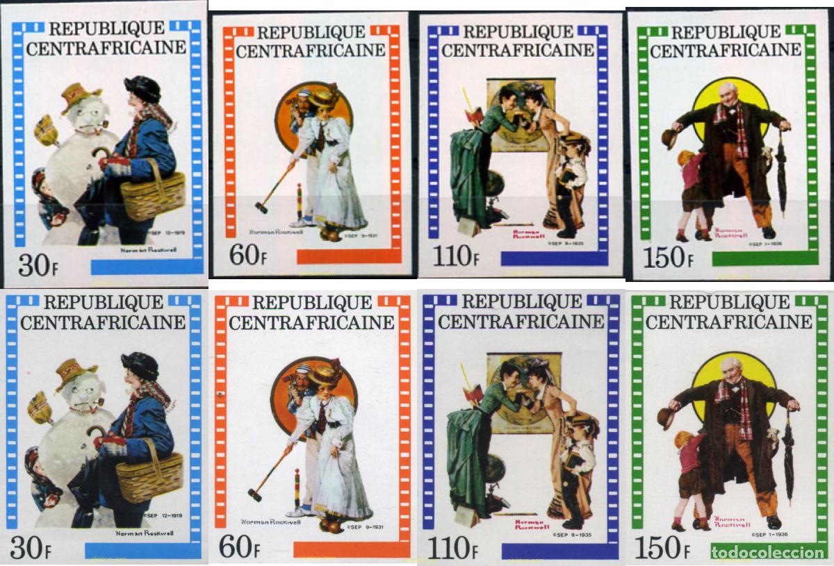 Sellos: 104492 MNH CENTROAFRICANA 1982 ILUSTRACIONES DE NORMAN ROCKWELL