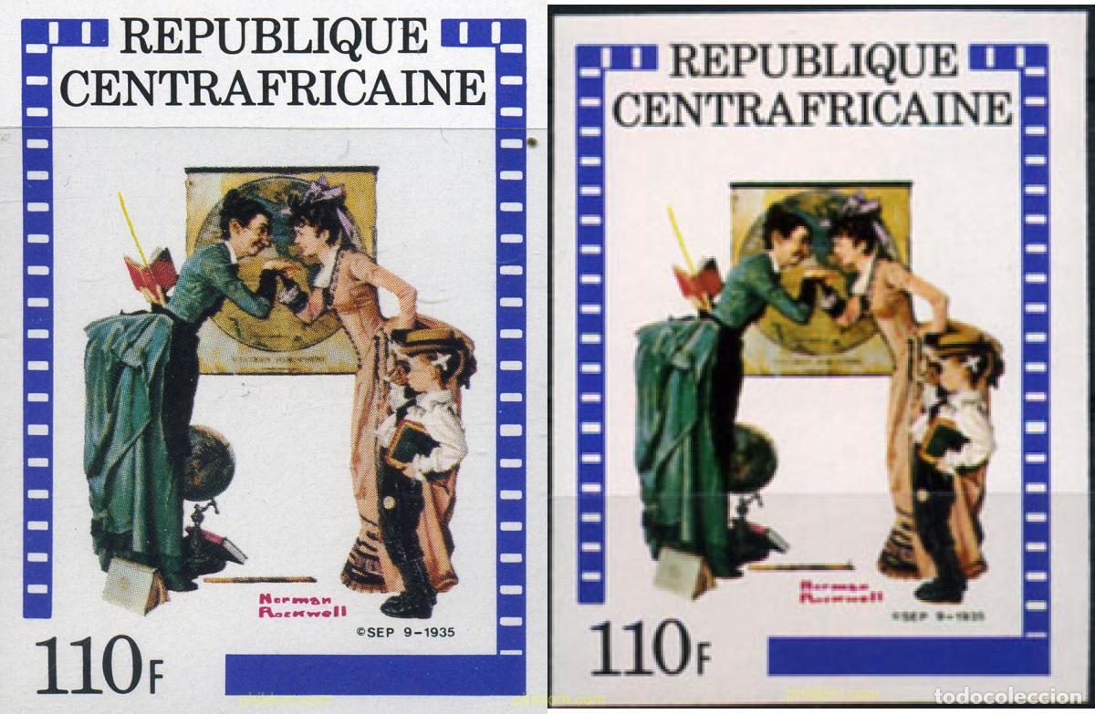 Sellos: 207466 MNH CENTROAFRICANA 1982 ILUSTRACIONES DE NORMAN ROCKWELL