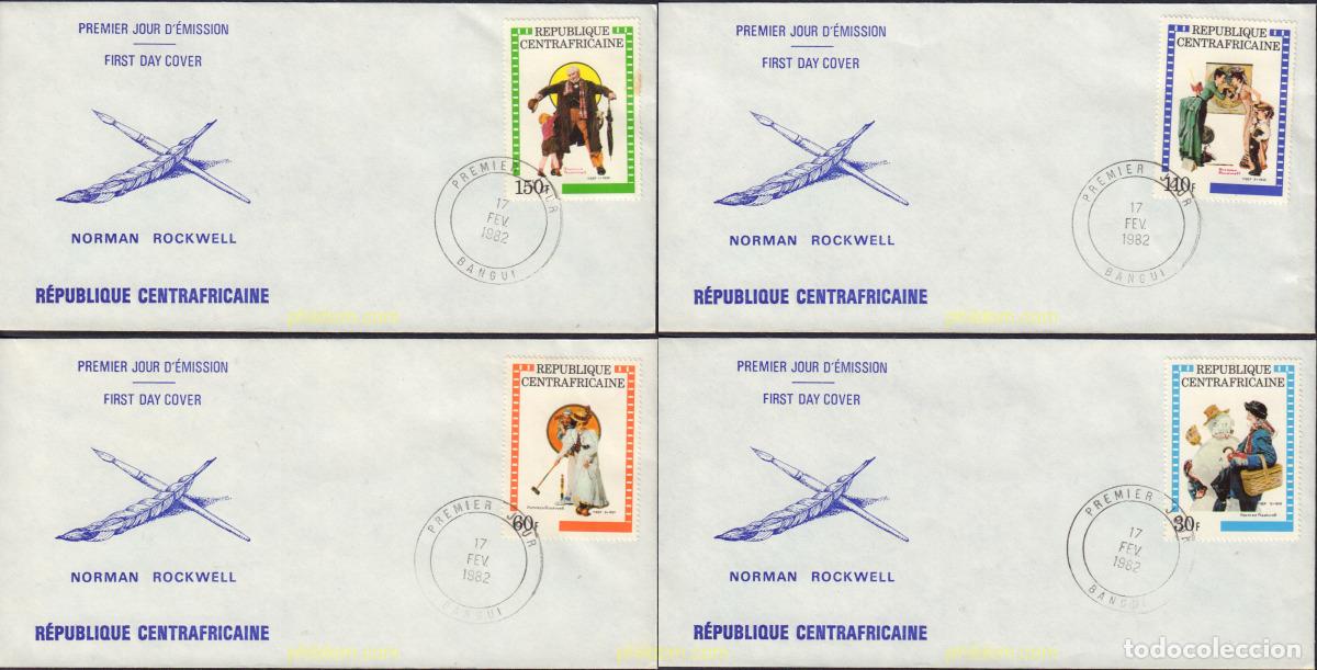 Sellos: 384064 MNH CENTROAFRICANA 1982 ILUSTRACIONES DE NORMAN ROCKWELL