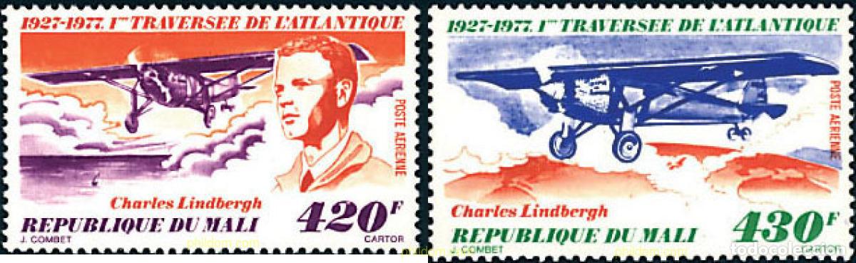 Sellos: 27903 MNH MALI 1977 50 ANIVERSARIO DE LA PRIMERA TRAVESIA DEL ATLANTICO NORTE.
