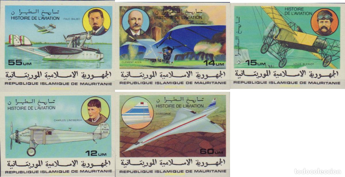 Sellos: 104929 MNH MAURITANIA 1977 PIONEROS DE LA AVIACION