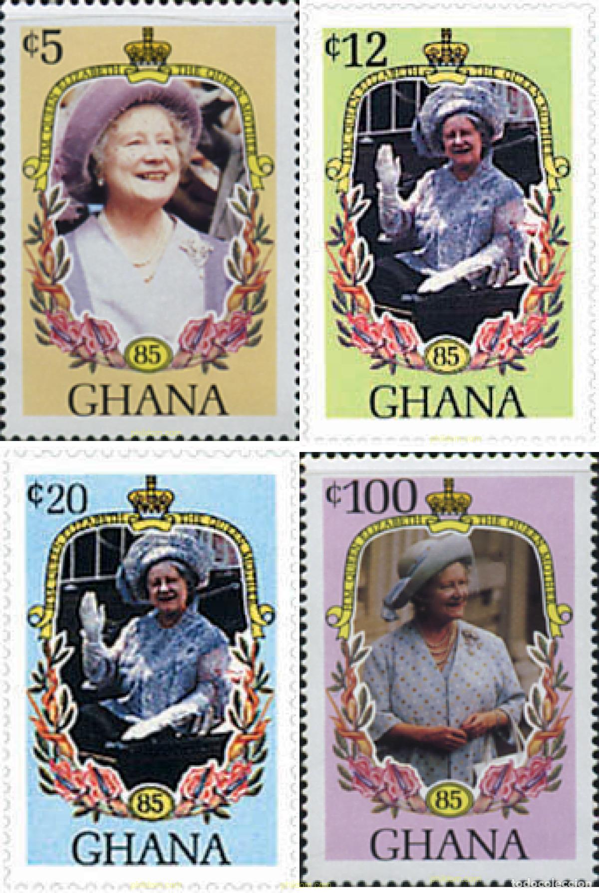 Sellos: 89449 MNH GHANA 1985 85 ANIVERSARIO DE LA REINA MADRE
