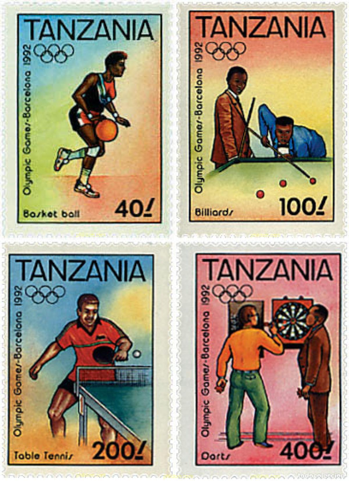 Sellos: 52345 MNH TANZANIA 1992 25 JUEGOS OLIMPICOS VERANO BARCELONA 1992