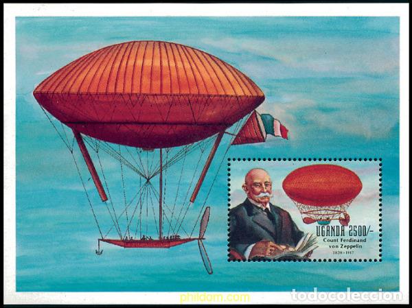 Sellos: 48135 MNH UGANDA 1992 75 ANIVERSARIO LA MUERTE DE FERDINAND GRAF VON ZEPPELIN
