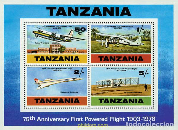 Sellos: 41313 MNH TANZANIA 1978 75 ANIVERSARIO DE LA AVIACION