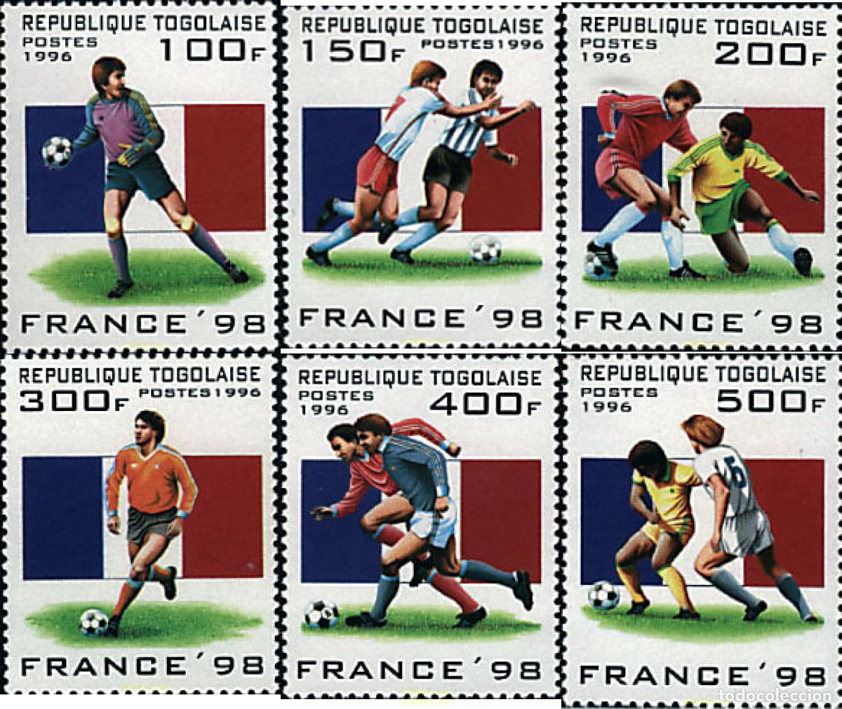 Sellos: 40079 MNH TOGO 1996 COPA DEL MUNDO DE FUTBOL. FRANCIA-98