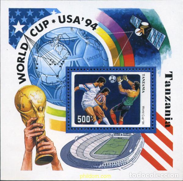 Sellos: 70111 MNH TANZANIA 1994 COPA DEL MUNDO DE FUTBOL. USA-94