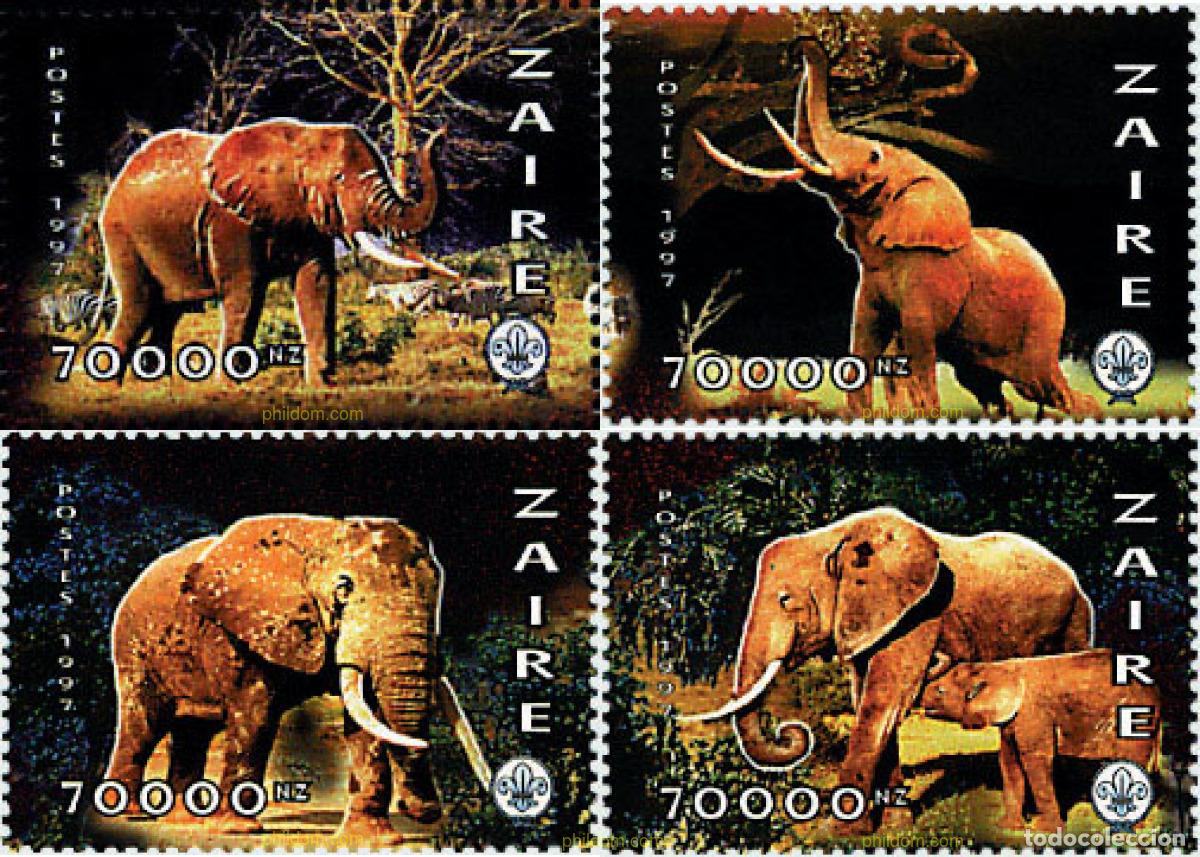 Sellos: 297920 MNH ZAIRE 1997 FAUNA