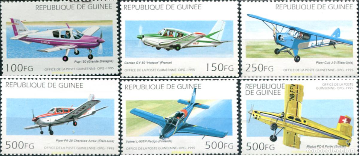 Sellos: 28237 MNH GUINEA 1995 AVIONES DEPORTIVOS.