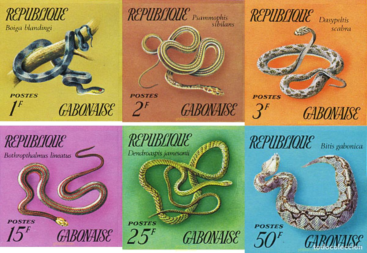 Sellos: 193852 MNH GABON 1972 REPTILES
