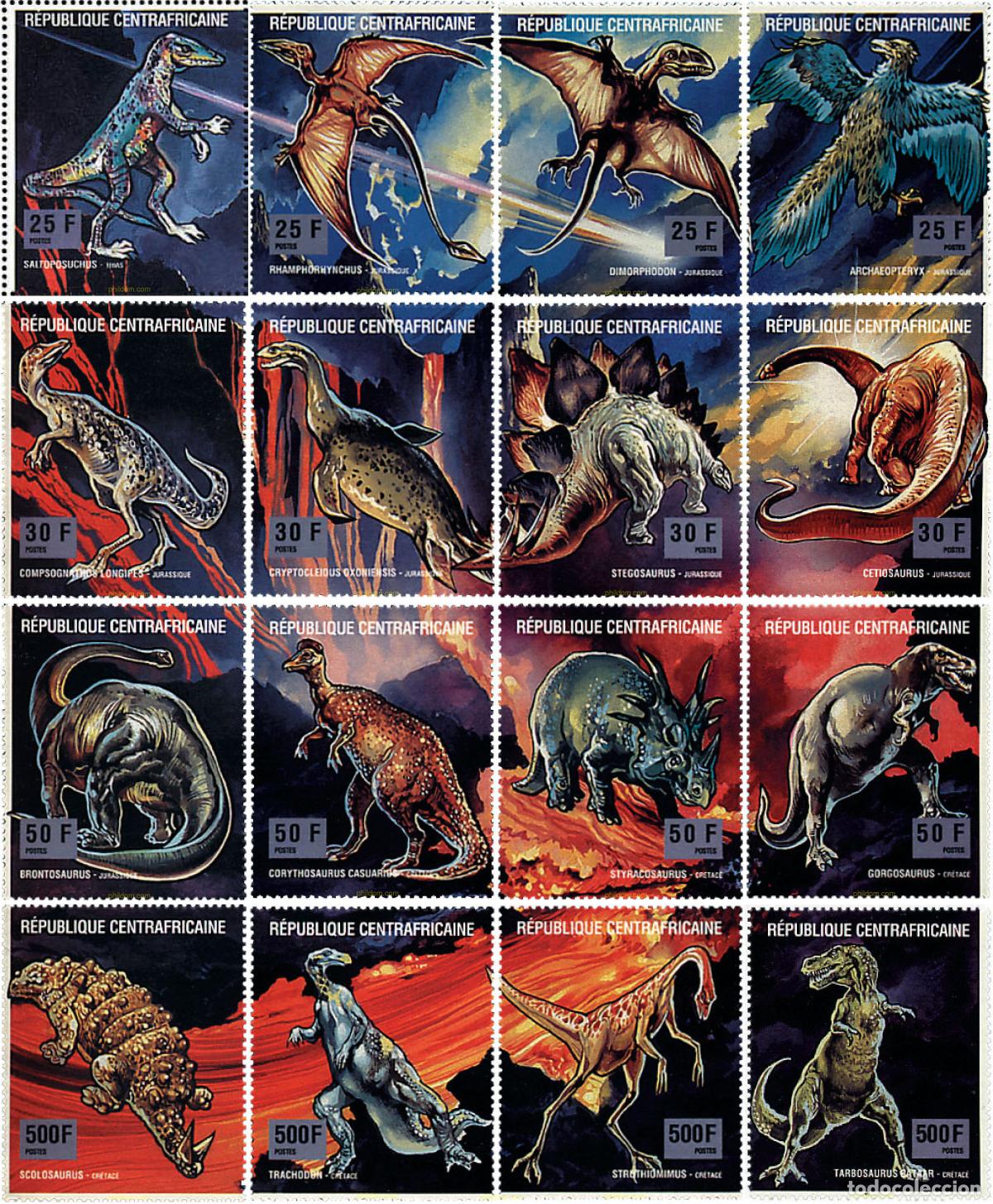 Sellos: 98929 MNH CENTROAFRICANA 1993 FAUNA PREHISTORICA