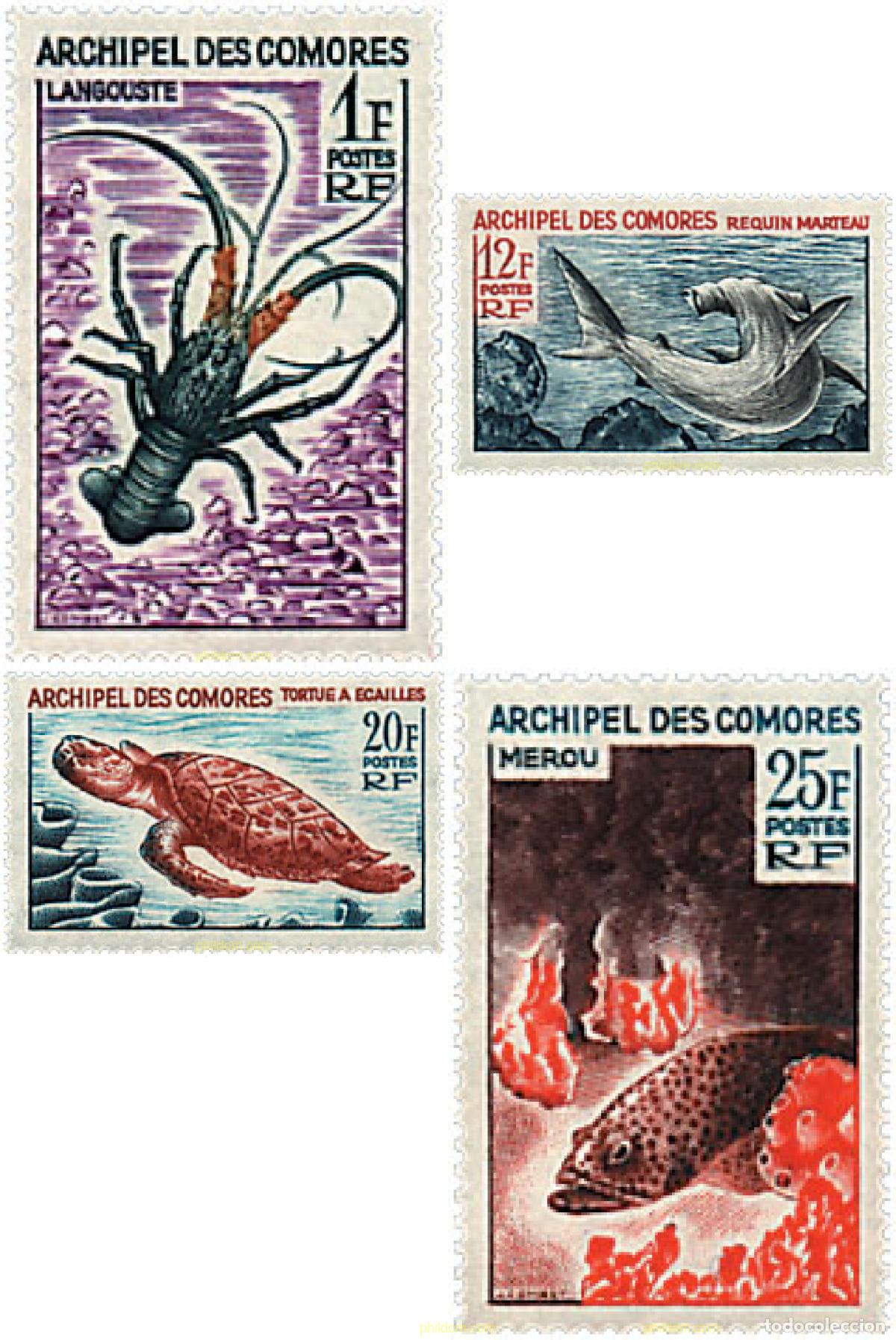 Sellos: 73011 MNH COMORES 1965 FAUNA MARINA