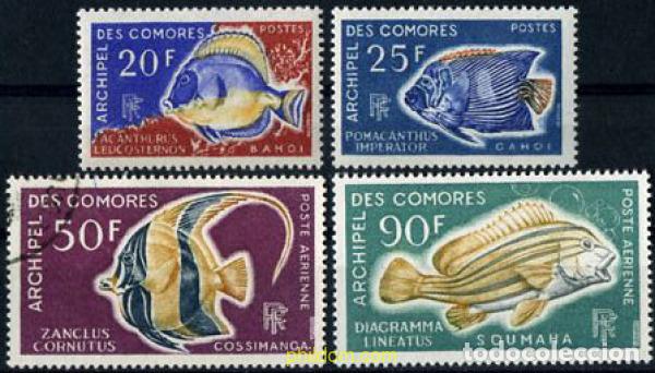 Sellos: 207088 USED COMORES 1968 PECES