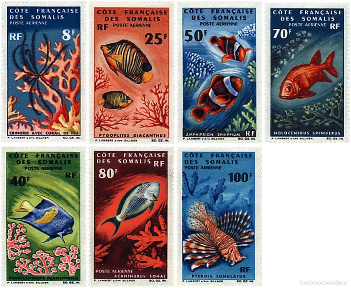 Sellos: 52800 MNH COSTA DE LOS SOMALIS 1966 FAUNA MARINA