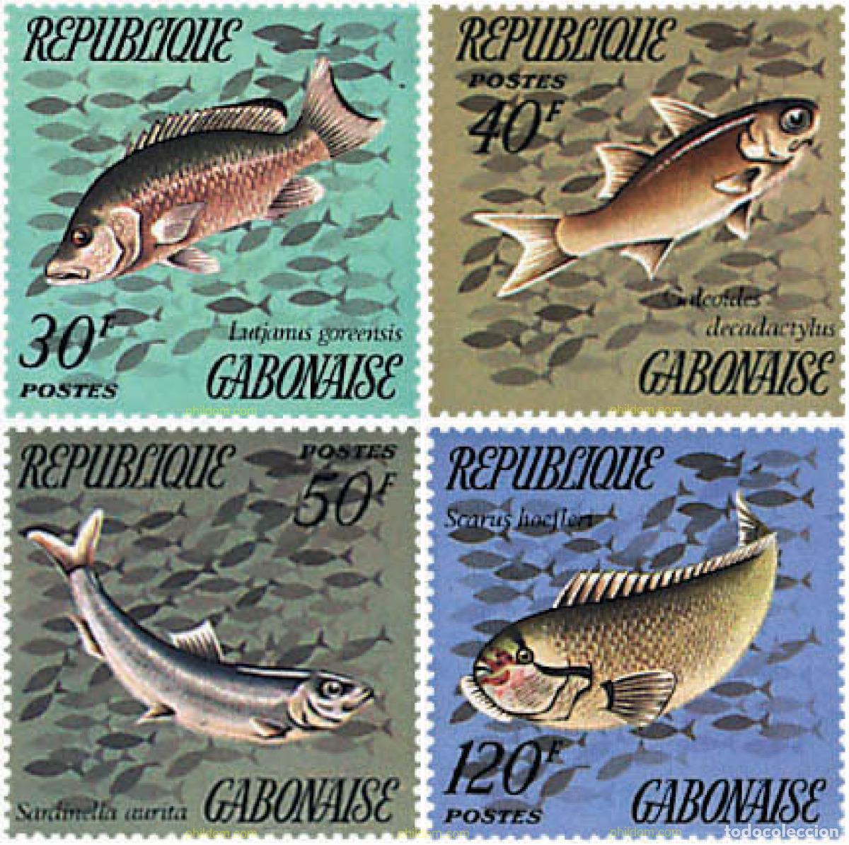 Sellos: 72905 MNH GABON 1975 PECES