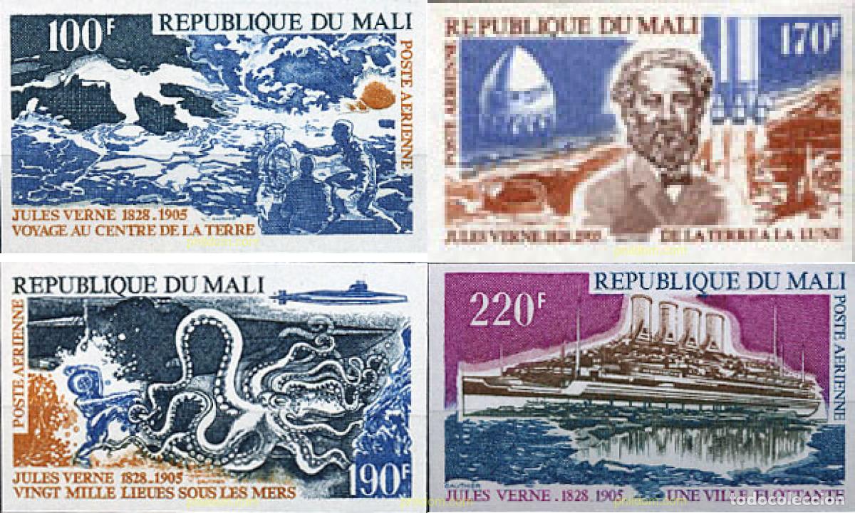 Sellos: 192718 MNH MALI 1975 70 ANIVERSARIO DE LA MUERTE DE JULIO VERNE