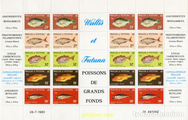 Sellos: 144340 MNH WALLIS Y FUTUNA 1980 PECES