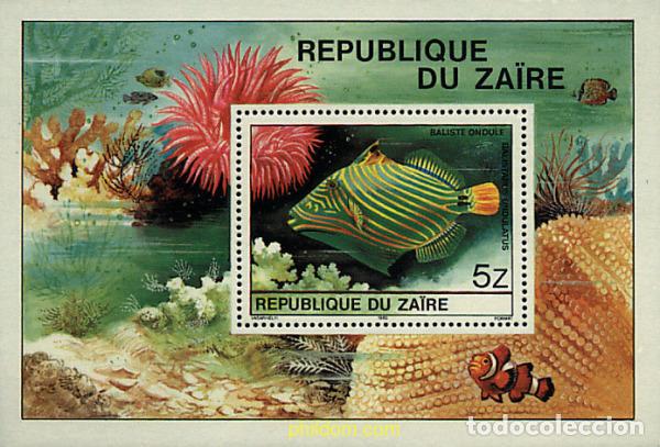 Sellos: 34299 MNH ZAIRE 1980 PECES TROPICALES
