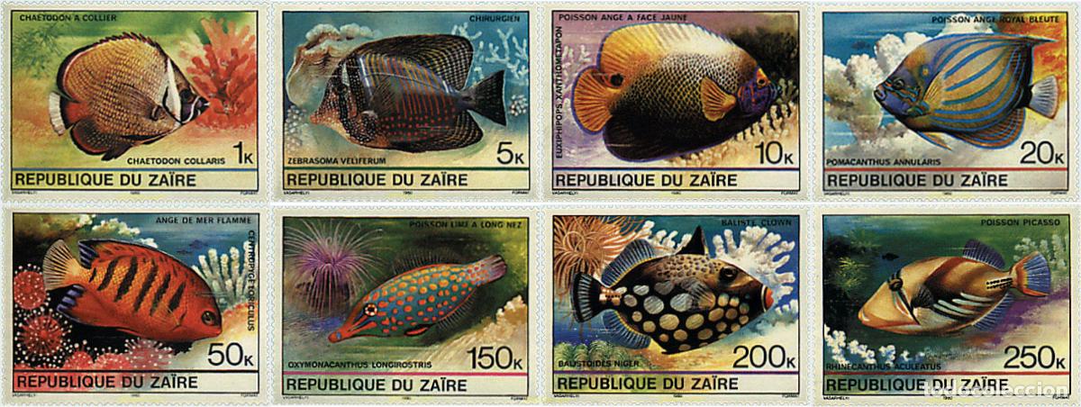 Sellos: 87741 MNH ZAIRE 1980 PECES TROPICALES