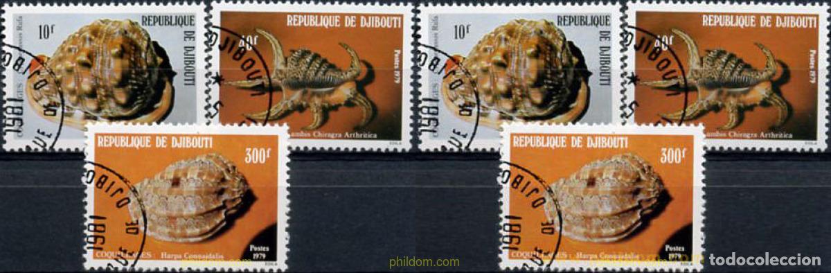 Sellos: 210742 USED DJIBOUTI 1979 CONCHAS