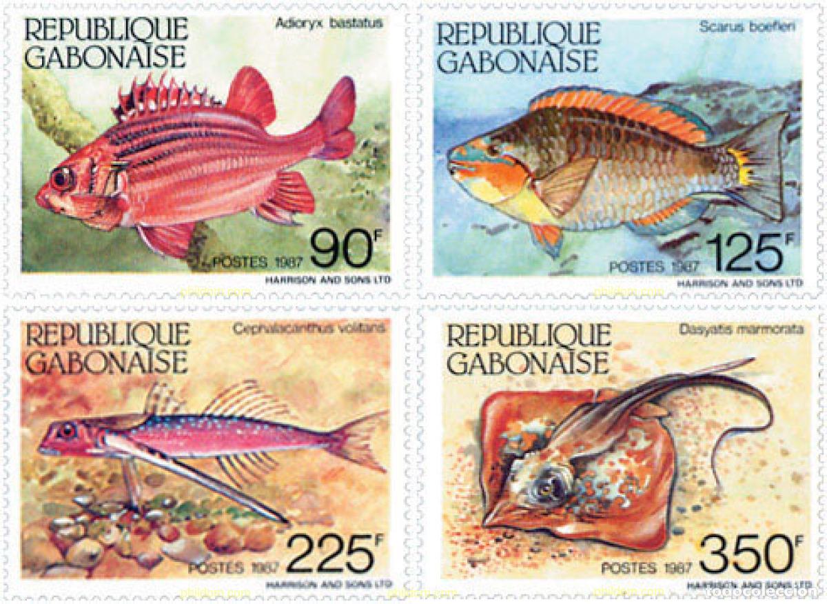 Sellos: 72972 MNH GABON 1987 PECES