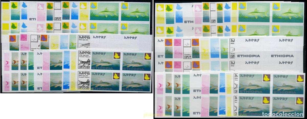 Sellos: 214414 MNH ETIOPIA 1985 PECES DE AGUA DULCE DE ETIOPIA