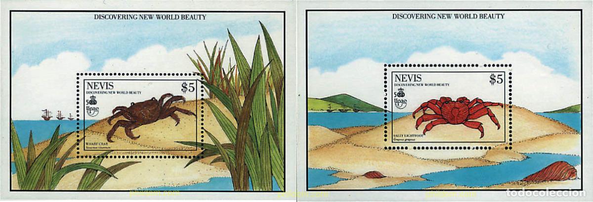 Sellos: 73910 MNH NEVIS 1990 500 ANIVERSARIO DEL DESCUBRIMIENTO DE AMERICA. CRUSTACEOS