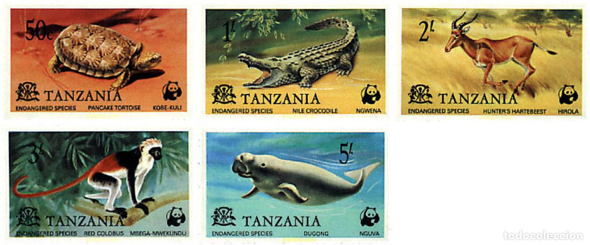 Sellos: 74036 MNH TANZANIA 1977 FAUNA EN PELIGRO DE EXTINCION
