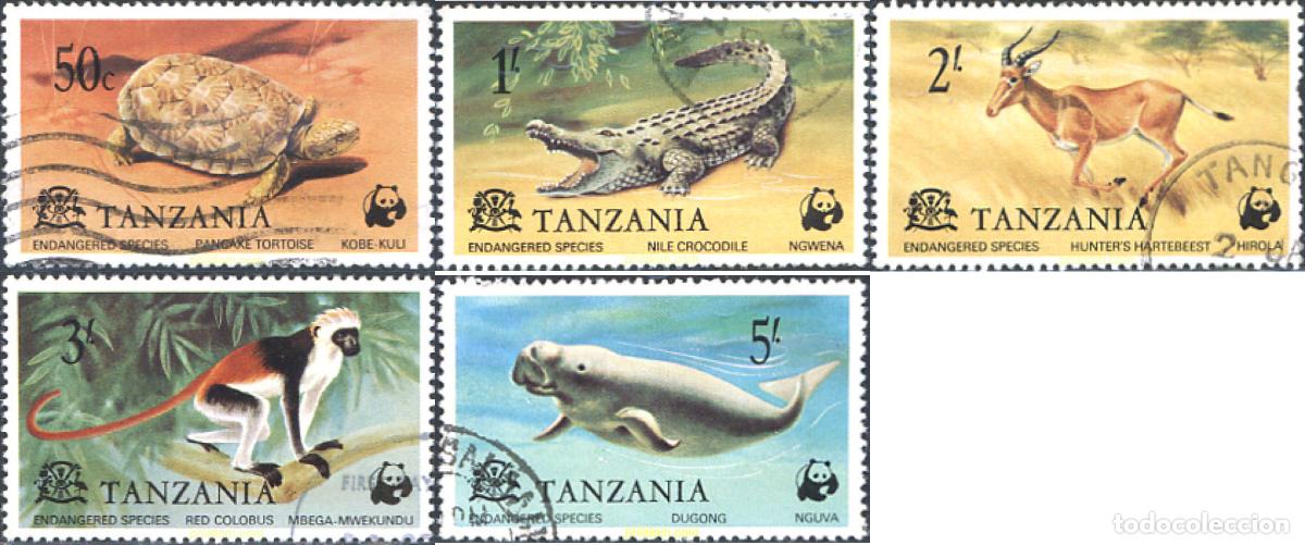 Sellos: 285870 USED TANZANIA 1977 FAUNA EN PELIGRO DE EXTINCION