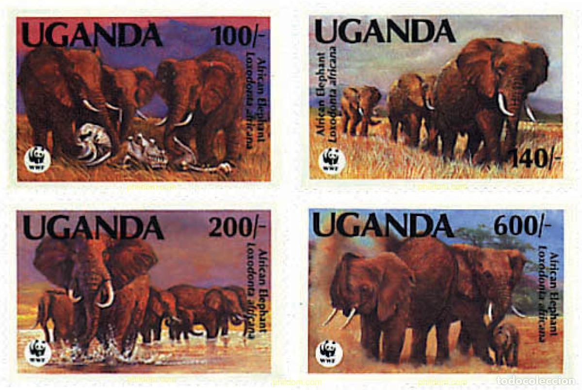 Sellos: 74096 MNH UGANDA 1991 ELEFANTE AFRICANO