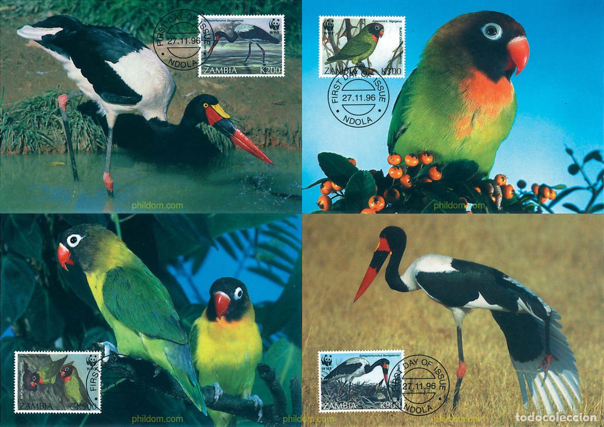 Sellos: 7432 MNH ZAMBIA 1996 AVES PROTEGIDAS