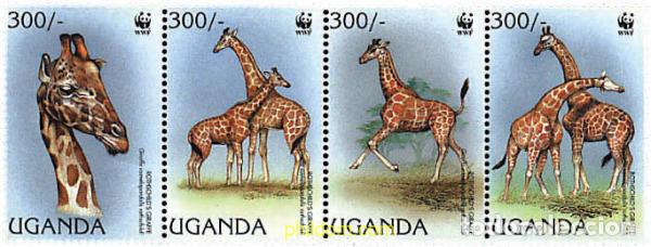 Sellos: 5266 MNH UGANDA 1997 JIRAFA DE ROTHSCHILD