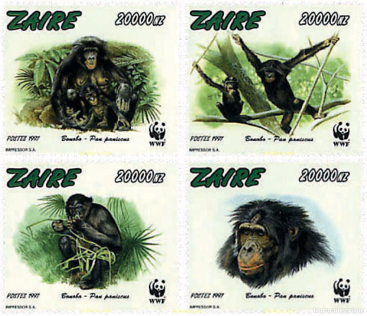 Sellos: 75348 MNH ZAIRE 1997 BONOBO
